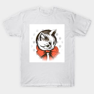 kitten wth red bow sketch T-Shirt